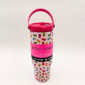 Betsey Johnson 32oz Insulated Cup Gummy Bear Pink Stainless Steel Flip Straw Lid